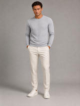 Men's Textured Crewneck Sweatshirt Light Gray