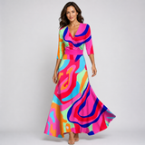 Women's Floral Maxi Wrap Dress - Garden Print