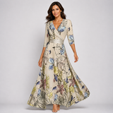 Women's Floral Maxi Wrap Dress - Garden Print