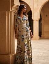 Women's Floral Maxi Wrap Dress - Garden Print
