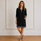 Women's Navy Long Sleeve Polo Dress