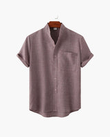 Men's Sage Linen Short Sleeve Button-Up Shirt