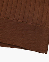 Men's Cream Ribbed Knit Polo Shirt