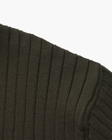 Men's Cream Ribbed Knit Polo Shirt