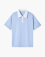 Men's Cream and Green Cotton Polo Shirt
