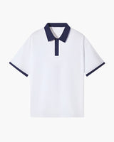 Men's Cream and Green Cotton Polo Shirt
