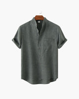 Men's Sage Linen Short Sleeve Button-Up Shirt