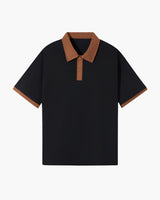 Men's Cream and Green Cotton Polo Shirt
