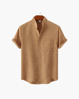 Men's Sage Linen Short Sleeve Button-Up Shirt