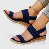 Women's Beige Mesh Platform Sandals