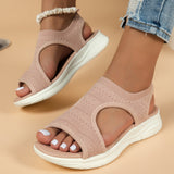 Women's Black Knit Wedge Sandals