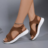 Women's Black Knit Wedge Sandals