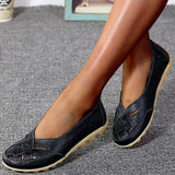 Women's White Perforated Leather Loafers