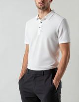 Men's Charcoal Textured Cotton Polo Shirt