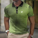 Men's Blue Geometric Print Polo Shirt