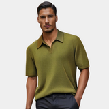 Men's Olive Knit Polo Shirt