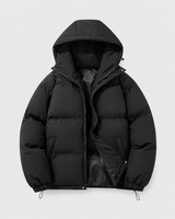 Men's Hooded Winter Puffer Jacket With Drawstring Hem