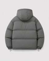 Men's Hooded Winter Puffer Jacket With Drawstring Hem