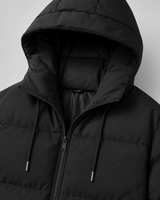 Men's Winter Puffer Jacket With Drawstring Hood & Zip Pockets