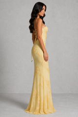 Women’s Floral Corset Maxi Dress - Sculpted Silhouette