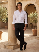 Men’s Linen Long Sleeve Shirt & Trousers Set