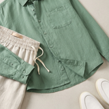 Men’s Linen Shirt and Pants Set – Sage