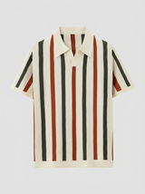 Men's Striped Knit Polo Shirt - Resort