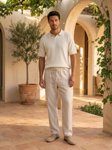 Women's Relaxed Linen Trousers - Neutral