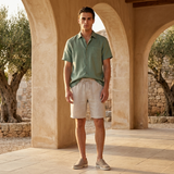 Men’s Linen Short Sleeve Shirt & Shorts Set