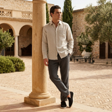 Men’s Linen Long Sleeve Shirt & Trousers Set