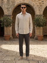 Men's Linen Long Sleeve Shirt and Pants Set