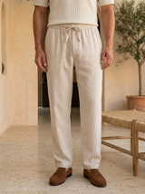 Women's Relaxed Linen Trousers - Neutral