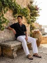 Men's Ribbed Knit Polo Shirt