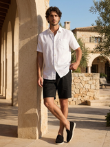 Men’s Linen Short Sleeve Shirt & Shorts Set