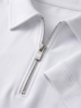 Men's Navy Cotton Zip Polo Shirt