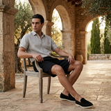 Men’s Linen Short Sleeve Shirt and Shorts Set