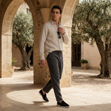 Men’s Linen Long Sleeve Shirt & Trousers Set