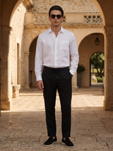 Men’s Linen Long Sleeve Shirt & Trousers Set