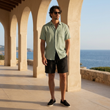 Men’s Linen Short Sleeve Shirt & Shorts Set