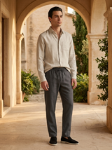 Men’s Linen Long Sleeve Shirt & Trousers Set