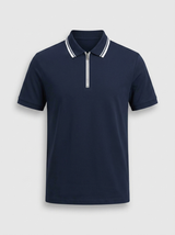 Men’s Cotton Quarter-Zip Polo Shirt