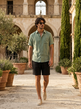 Men’s Linen Short Sleeve Shirt & Shorts Set
