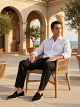Men’s Linen Long Sleeve Shirt & Trousers Set