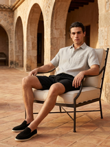 Men’s Linen Short Sleeve Shirt and Shorts Set