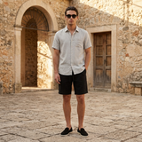 Men’s Linen Short Sleeve Shirt and Shorts Set