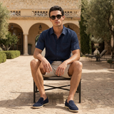 Men’s Linen Short Sleeve Shirt and Shorts Set