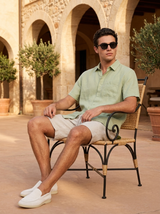 Men’s Linen Short Sleeve Shirt & Shorts Set