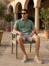 Men’s Linen Short Sleeve Shirt & Shorts Set