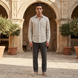 Men's Linen Long Sleeve Shirt and Pants Set