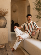 Men's Striped Knit Polo Shirt - Resort